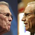 Don Rumsfeld and Bob Woodward